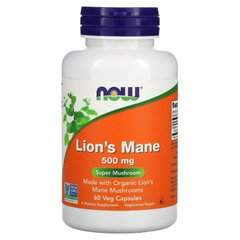 Їжовік гребінчастий Lion's Mane Now Foods 500 мг 60 caps