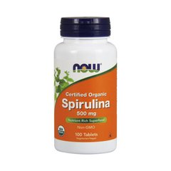 Органическая спирулина Now Foods Spirulina 500 mg organic (100 tabs)