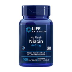 Ниацин (В3) Life Extension No-Flush Niacin 640 mg поддержка сердечно-сосудистой и нервной систем (100 caps)