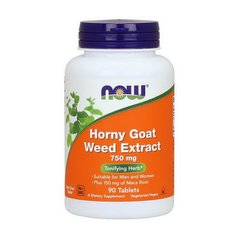 Горянка (epimedium) екстракт + Маку Нау Фудс / Now Foods Horny Goat Weed Extract + Maca 750 mg (90 tab)