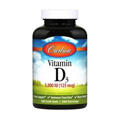 Витамин Д-3 (как холекальциферол) Carlson Labs Vitamin D3 5000 IU (360 soft gels)