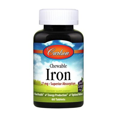 Хелат железа Carlson Labs Chewable Iron 27 mg (60 tab)