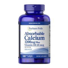 Absorbable Calcium 1200 mg Plus Vitamin D3 25 mcg (100 softgels) Puritan's Pride