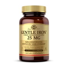 Бисглицинат железа Solgar Gentle Iron 25 mg (iron bisglycinate) (90 veg caps)