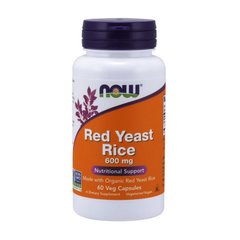 Органический красный дрожжевой рис (Monascus purpureus) Now Foods Red Yeast Rice 600 mg (60 veg caps)