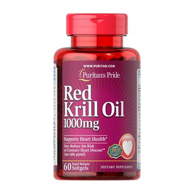 Масло криля Пуританс Прайд / Puritan's Pride Red Krill Oil 1000 mg (60 softgels)