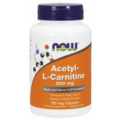 Ацетил-L-Карнитин Now Foods Acetyl-L-Carnitine 500 mg (100 veg caps)