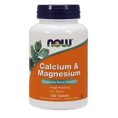 Calcium & Magnesium (100 tabs) NOW