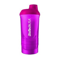 Шейкер для спортивного питания BioTech Shaker Wave + 3 in 1 500 ml пурпурный