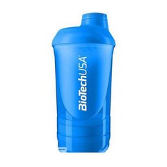 Шейкер для спортивного харчування BioTech Shaker Wave + 3 in 1 500 мл блакитний