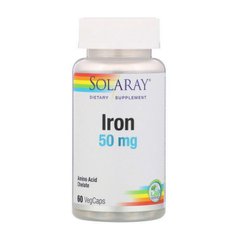 Залізо Соларай / Solaray Iron 50 mg (60 veg caps)