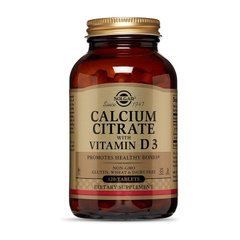 Цитрат кальция с витамином Д-3 Solgar Calcium Citrate with vit D3 (120 tabs)