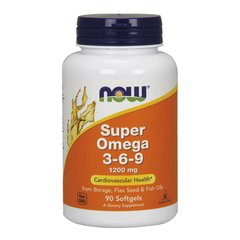 Жирные кислоты Super Омега 3-6-9 Now Foods 1200 мг 90 капсул