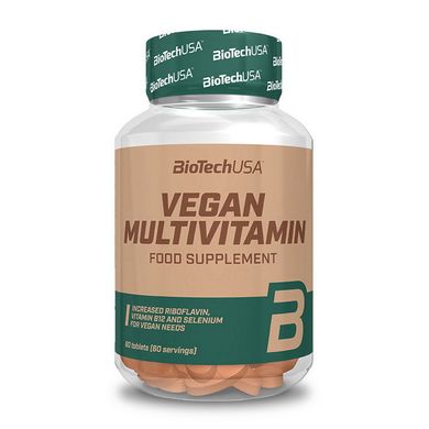 12 витаминов + 10 минералов комплекс для веганов BioTech Vegan Multivitamin (60 tab)