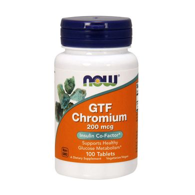 Хелат хрома Нау Фудс / Now Foods GTF Chromium 200 mcg 100 tab / таблеток