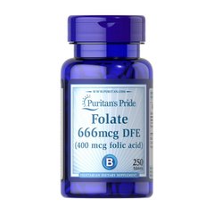 Фолиевая кислота (Фолат) Puritan's Pride Folate 666 mcg DFE (Folic Acid 400 mcg) 250 tablet