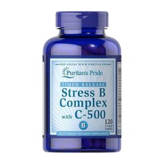 Вітаміни групи В з Вітаміном Ц Puritan's Pride Stress B-Complex with C-500 Timed Release (120 caplets)