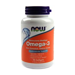 Жирні кислоти Now Foods Omega-3 Odor Controlled - Enteric Coated 90 softgels