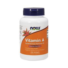 Vitamin A 25,000 IU Fish Liver Oil (250 softgels) NOW