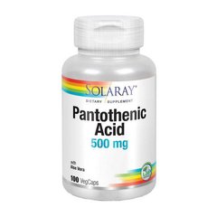 Пантотеновая кислота (как d-пантотенат кальция) Solaray Pantothenic Acid 500 mg (100 veg caps)