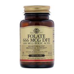 Фолієва кислота Solgar Folate 666 mcg DFE Folic Acid 400 mcg 250 таблеток