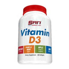 Витамин D3 (холекальциферол) (из ланолина) САН / SAN Vitamin D3 5000 IU (180 softgels)