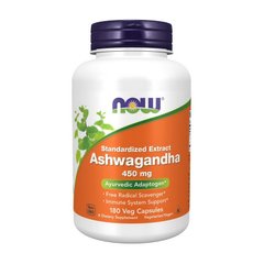 Екстракт ашваганди (Withania somnifera) (корінь) Now Foods Ashwagandha 450 mg (180 veg caps)