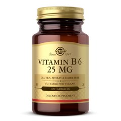 Витамины Б6 Solgar Vitamin B6 25 mg (100 tabs)