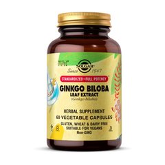 Экстракт гинкго билоба Solgar Ginkgo Biloba Leaf Extract (60 veg caps)