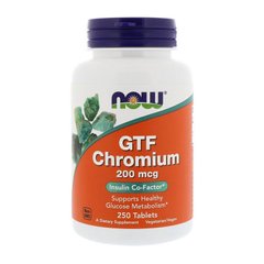 Хром (GTF-хром) (хром-ниацин хелатированный аминокислотой) Нау Фудс / Now Foods GTF Chromium 200 mcg (250 tab)