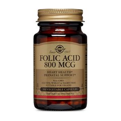 Фолиевая кислота Solgar Folic Acid 800 mg (100 veg caps)
