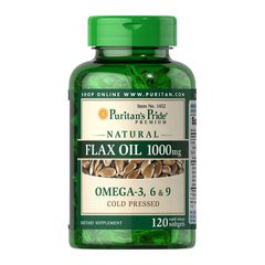 Flax Oil 1000 mg Omega 3-6-9 (120 softgels) жирные кислоты Puritan's Pride