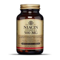 Ниацин (никотиновая кислота) Солгар / Solgar Niacin 500 mg (100 veg caps)