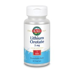 Литий (из оротата лития) KAL Lithium Orotate 5 mg (60 veg caps)