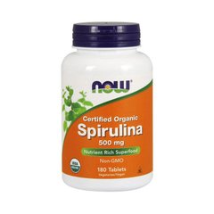 Органическая спирулина Now Foods Spirulina 500 mg organic (180 tabs)