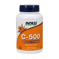 Витамин C-500 с шиповником Now Foods vitamin C-500 with rose hips (250 tabs)