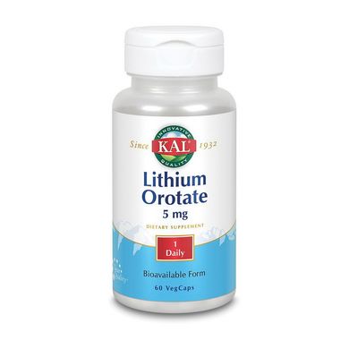 Литий (из оротата лития) KAL Lithium Orotate 5 mg (60 veg caps)