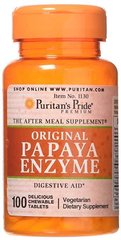 Papaya Enzyme original (100 chewable tab) Puritan's Pride