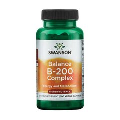 Комплекс витаминов Б-200 Swanson Balance B-200 Complex (100 veg caps)