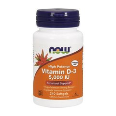 Витамин Д-3 (холекальциферол) Now Foods Vitamin D-3 5000 IU (240 softgels)