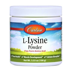 L-Лізин-незамінна амінокислота Carlson Labs L-Lysine Powder (100 г)