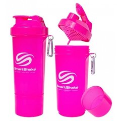 Шейкер для спортивного харчування SmartShake Slim NEON Pink 500 мл рожевий, Рожевий