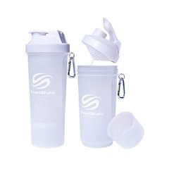 Шейкер для спортивного питания SmartShake Slim NEON Pure White 500 мл белый