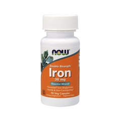 Бисглицинат железа Now Foods Iron double strength 36 mg (90 veg caps)
