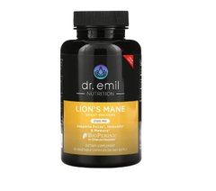 Ежовик гребенчатый Dr Emil Nutrition, Lion's Mane Smart Shrooms, 2,100 mg, 90 Vegetable Capsules
