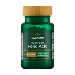 Фолиевая кислота Свансон / Swanson Real Food Folic Acid 1000 mcg (100 veg caps)