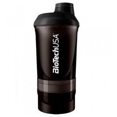 Шейкер для спортивного питания BioTech Shaker Wave + 3 in 1 (500 ml) Black