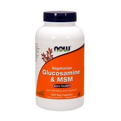 Глюкозамин и МСМ вегетарианский / веганский продукт Now Foods Vegetarian Glucosamine & MSM (240 veg caps)