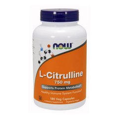 Аминокислота L-цитруллин Нау Фудс / Now Foods L-Citrulline 750 mg 180 veg caps / вег капсул