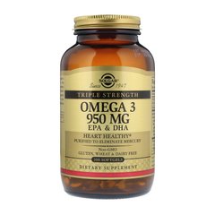 Жирні кислоти омега-3 риб'ячий жир Solgar Omega 3 950 mg EPA & DHA (100 softgels)
